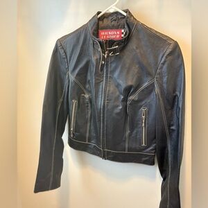 Vintage Wilsons  black leather women’s motorcycle jacket medium